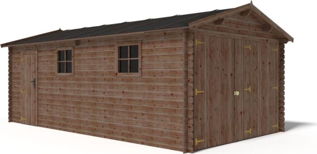 Autogarage aus Holz - 21m2 - 3.5x6m - 28mm - Imprägniert