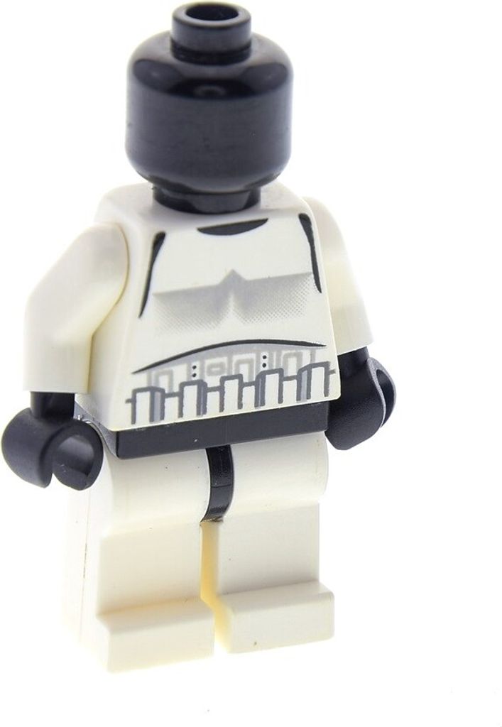 1x Lego Minifigur Star Wars Stormtrooper weiß Kopf schwarz 973pskc01 sw0188