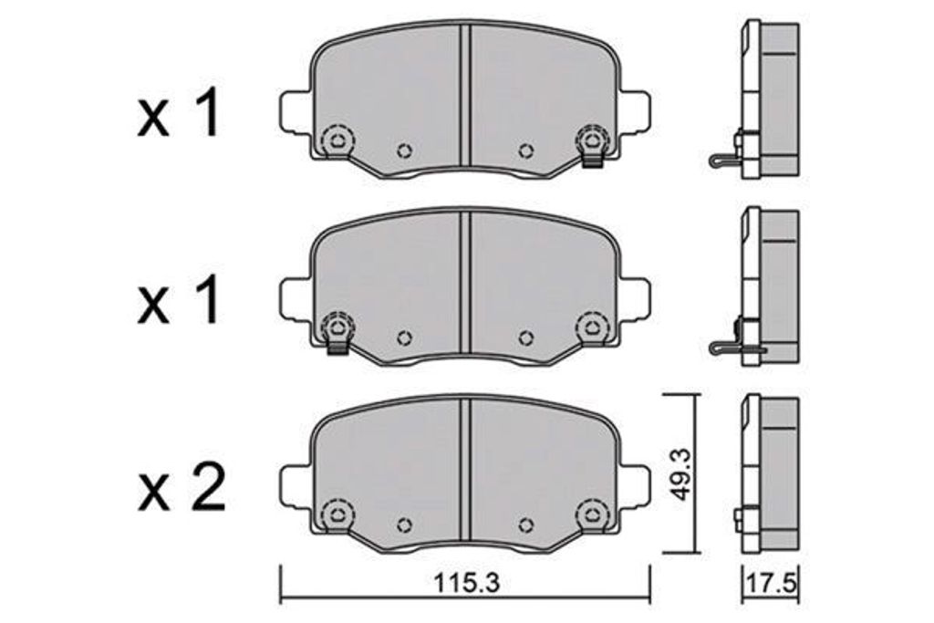 AISIN Bremsbeläge Satz Hinten Bremsklötze für FIAT 500X (334) BPFI-2009