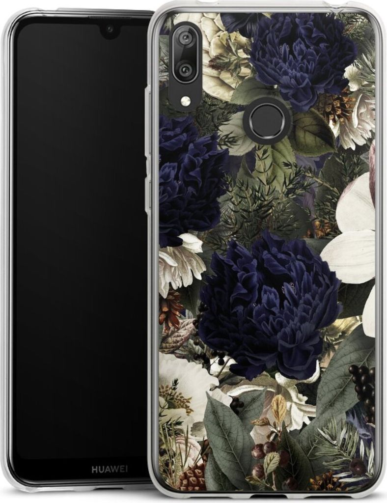 DeinDesign Handyhülle für Huawei Y7 (2019) Silikon Hülle Case Smartphone Schutzhülle Blumen Utart Vintage