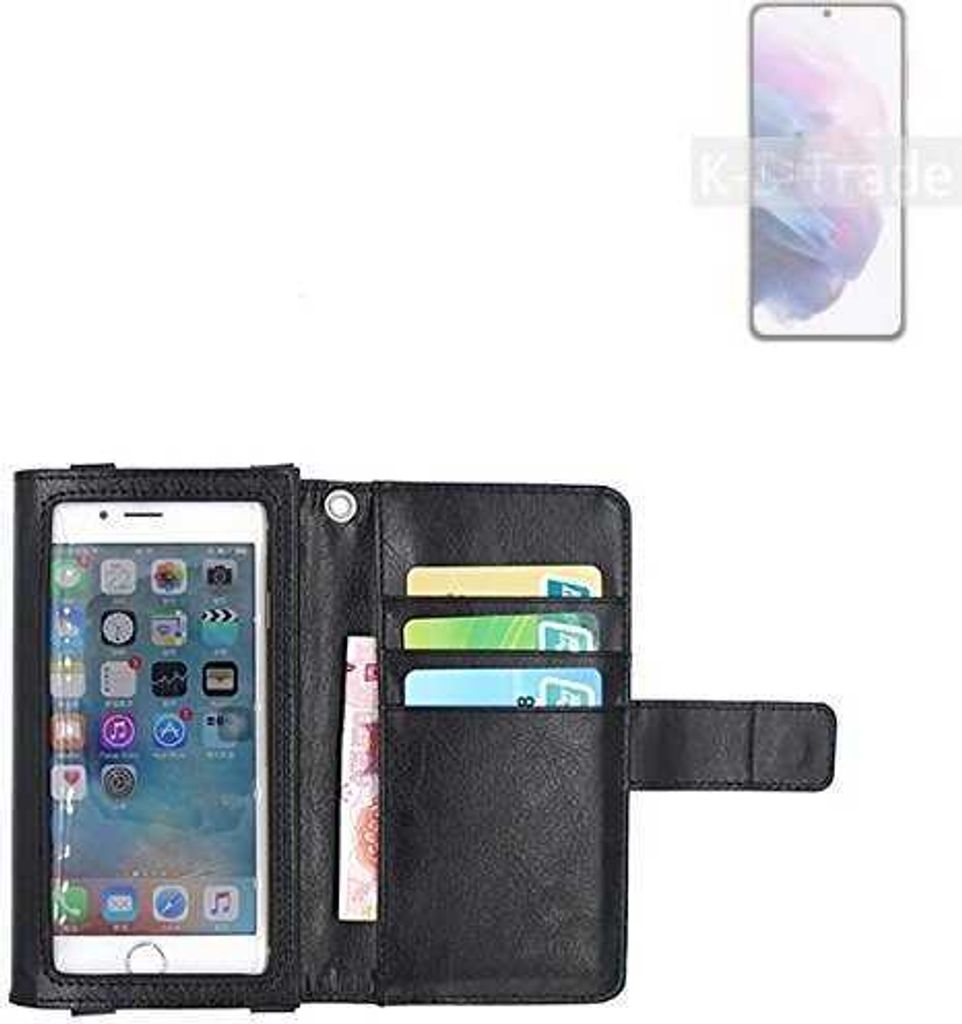 K-S-Trade Handy Hülle Schutz Hülle Kompatibel mit Samsung Galaxy S21 5G Exynos Case mit Displayschutz / Schutzfolie Flip Cover Wallet case Etui