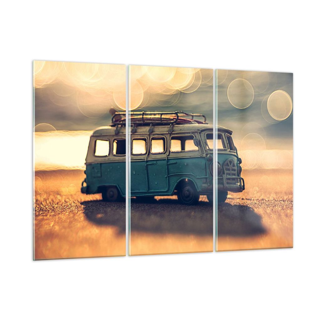 Bilder auf glas - Klassisch van strand sand - 105x70cm - Glasbilder - Wandbilder - Kunstdruck - zum Aufhängen bereit - Wanddekoration aus Glas - G...