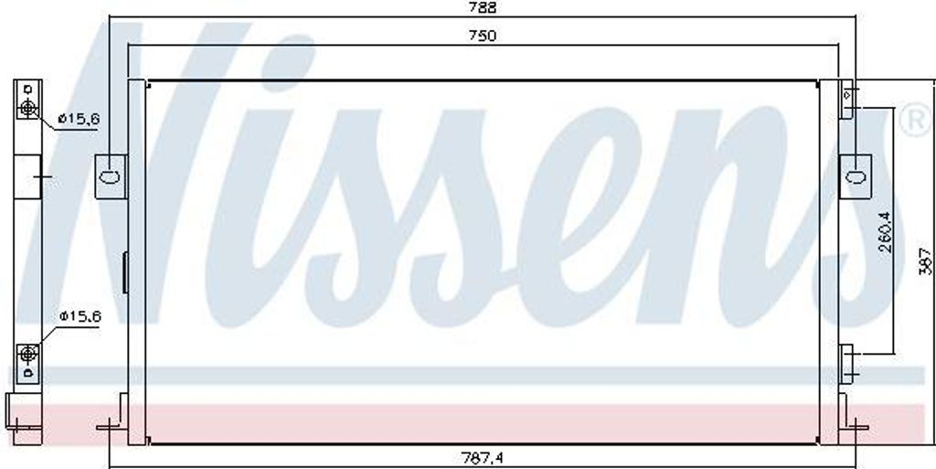 NISSENS 94267 Kondensator, Klimaanlage OE 4682589 kompatibel mit Voyager
