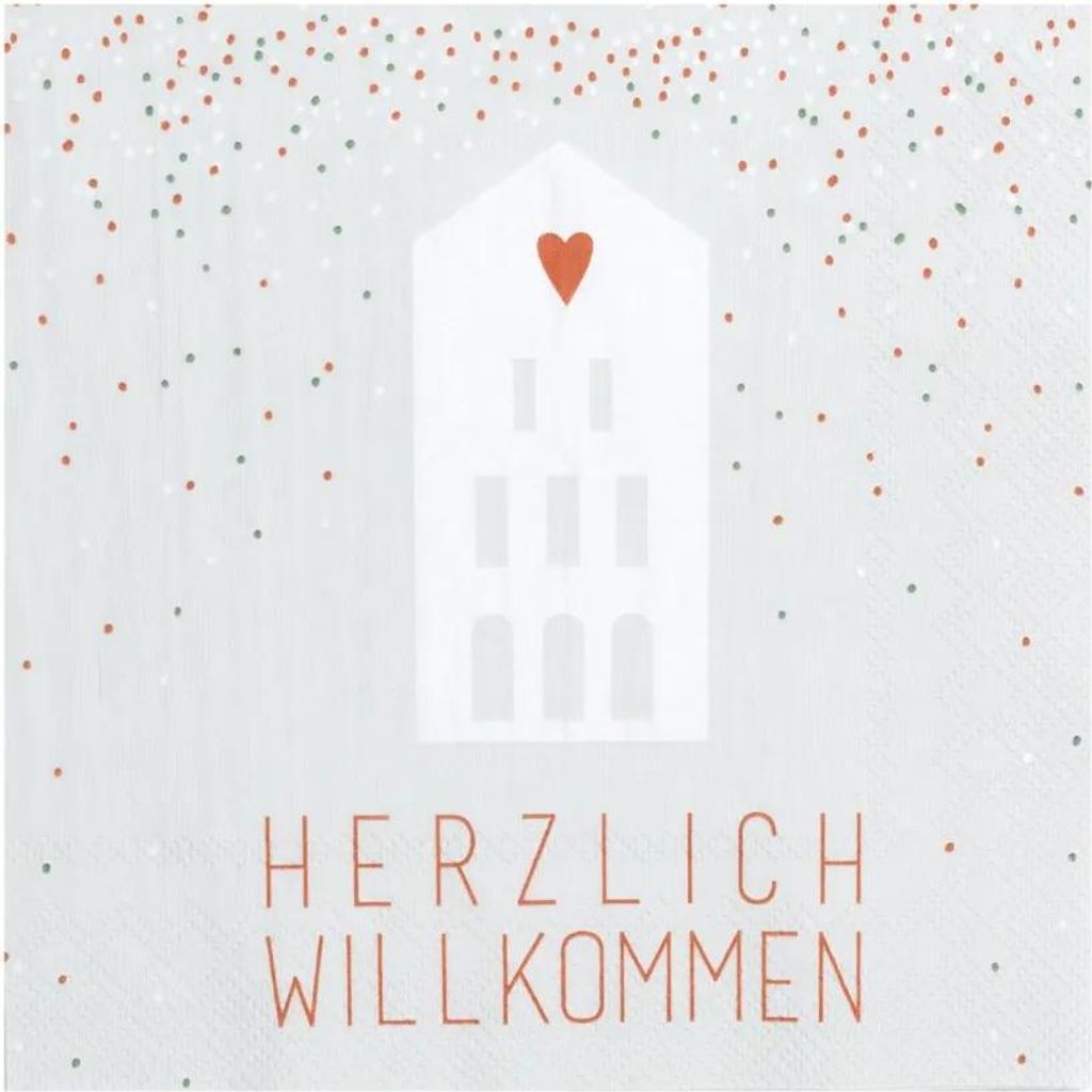 Serviette "Herzlich Willkommen" Produktbild 