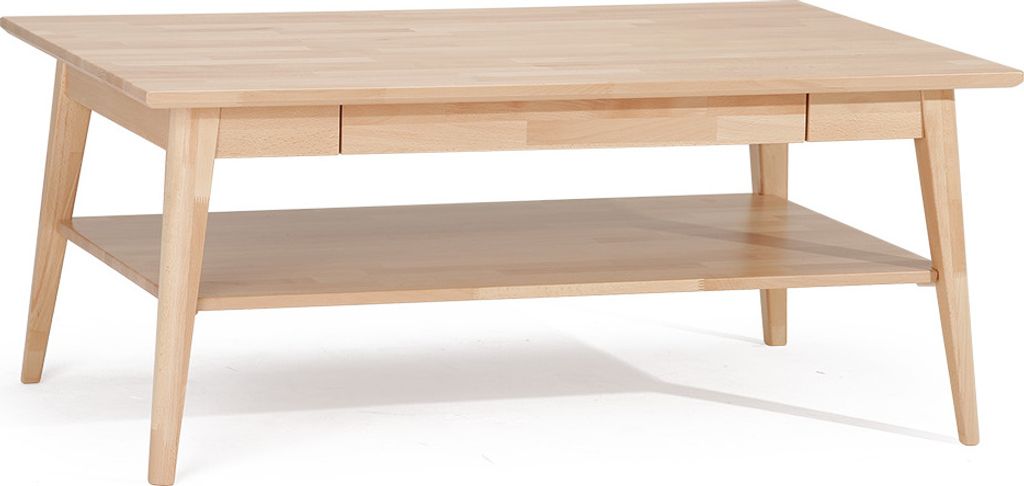 Couchtisch Tisch mit Schublade RENATO Buche Massivholz 120x80 cm