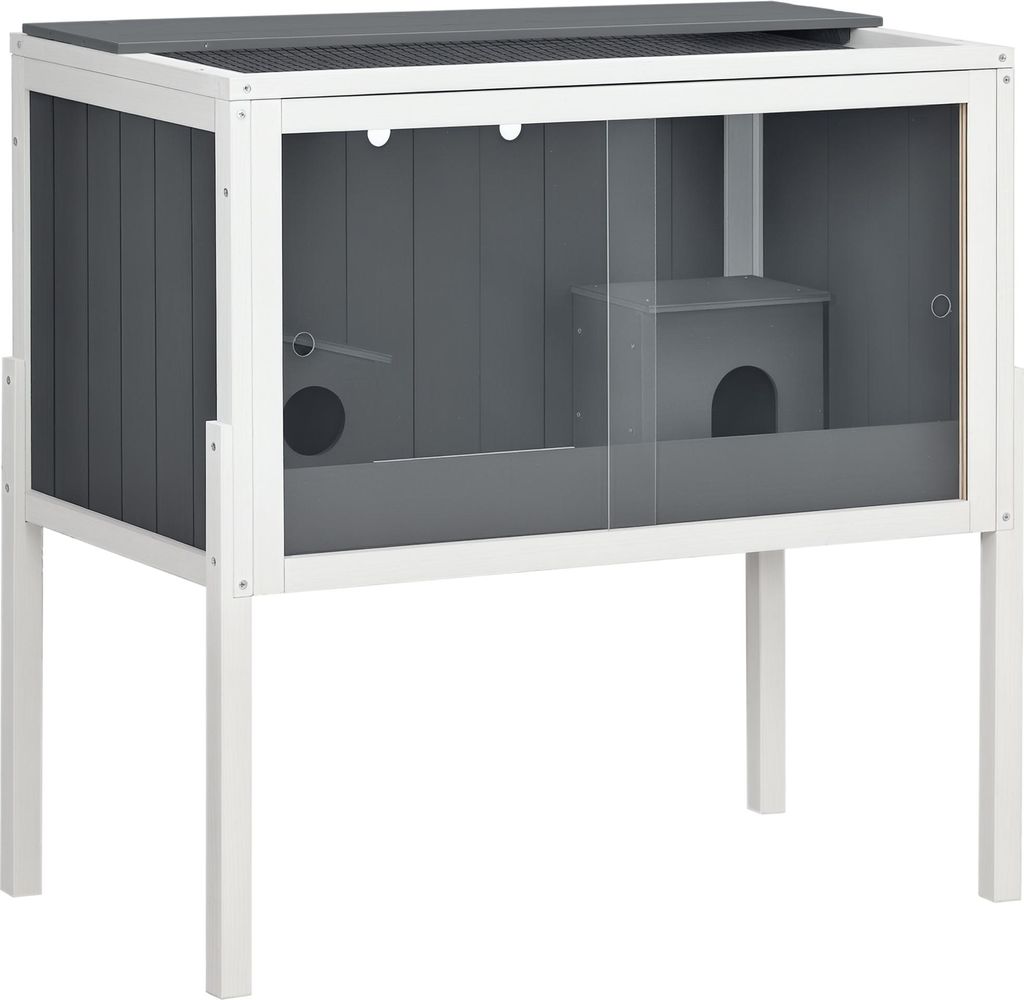 PawHut Hamsterkäfig aus Holz für Zwerghamster Nagerkäfig Produktbild 