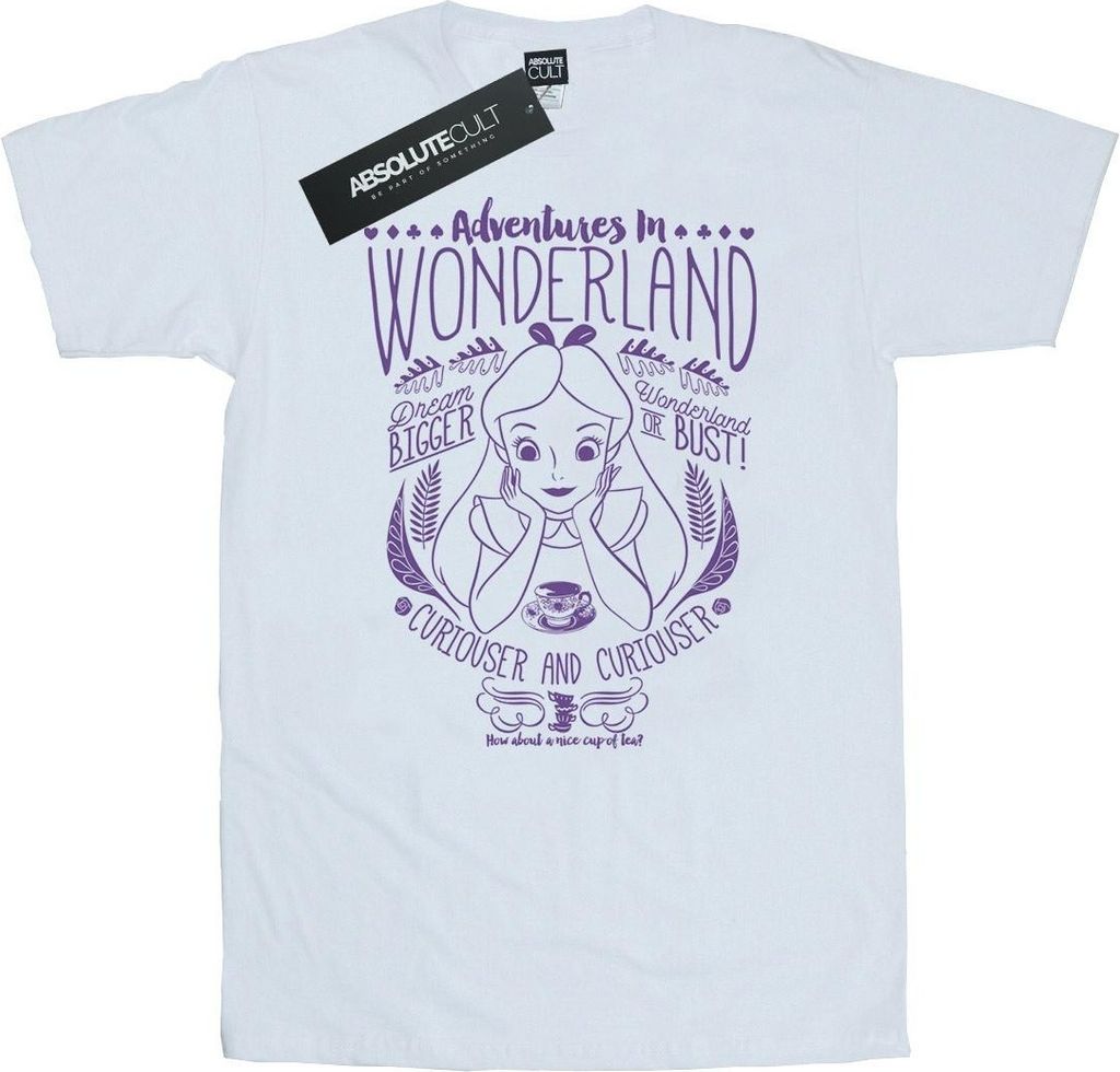 Disney - "Alice In Wonderland Adventures In Wonderland" T-Shirt für Herren BI9922 (XL) (Weiß)