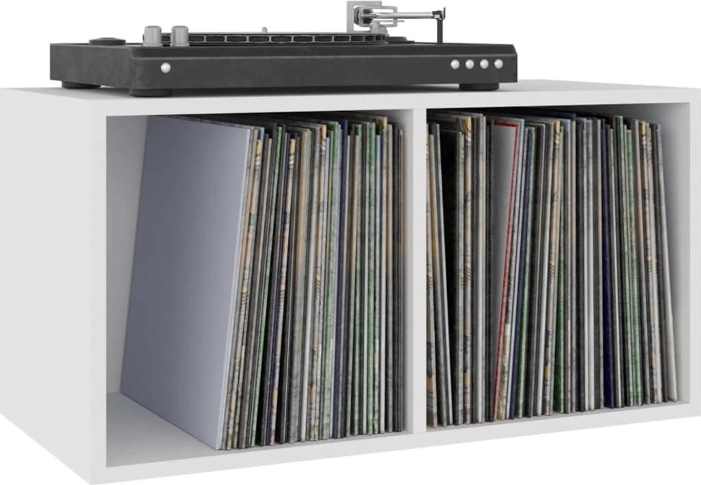 vidaXL Schallplatten-Aufbewahrungsbox Weiß 71x34x36 cm Produktbild 5