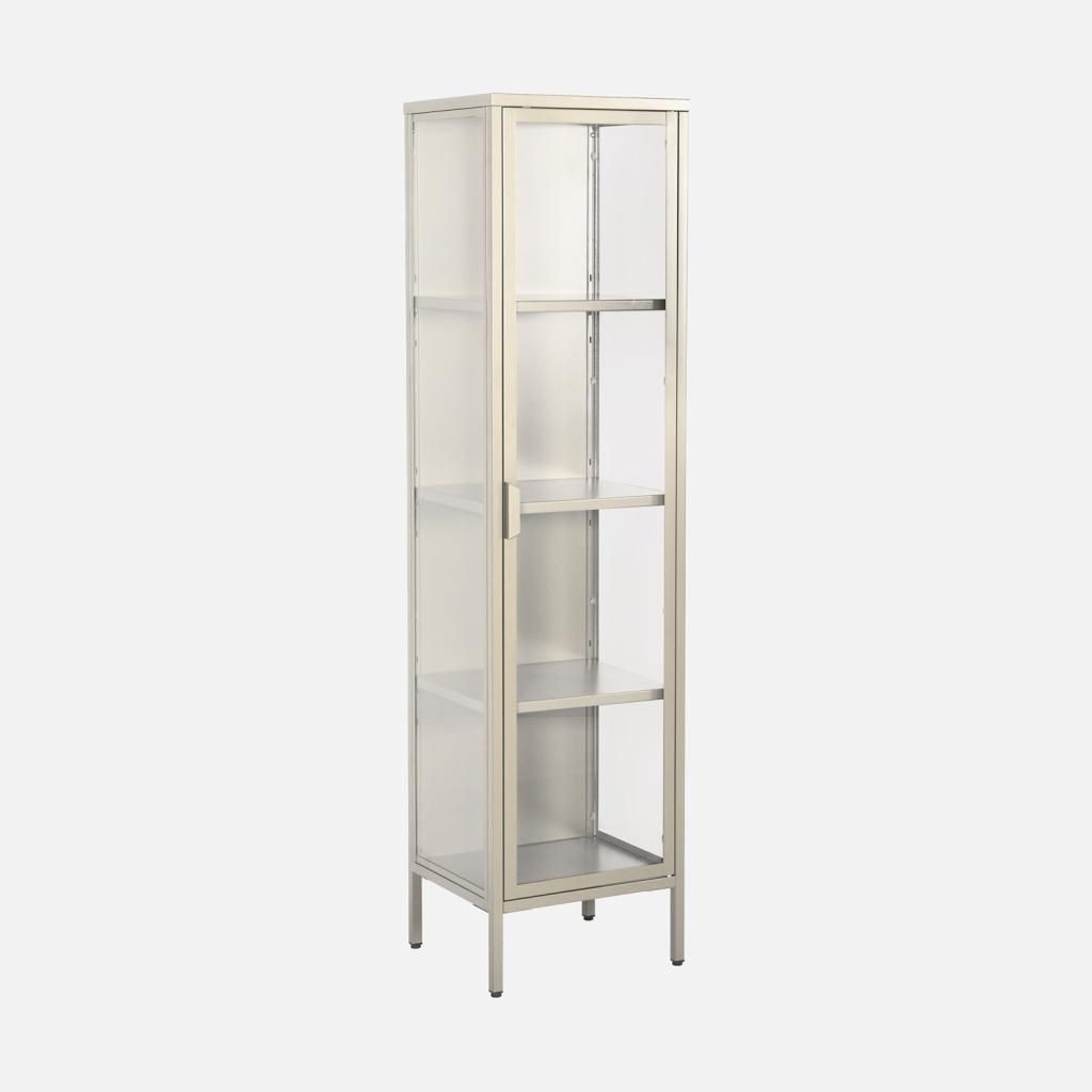 sweeek - Schrank aus Stahl und gehärtetem Glas, 1 Tür, 160 Produktbild 