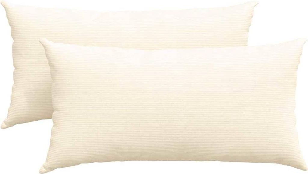 Sofakissen 2 Stück Creme 80 x 40 cm Cordstoff