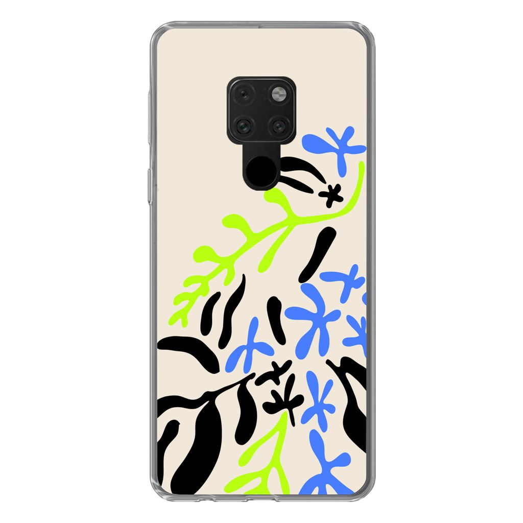 MuchoWow Handyhülle Schutzhülle Hülle für Huawei P40 Lite Blatt - Abstrakt - Muster Silikon Softcase Handy Hülle - Handy