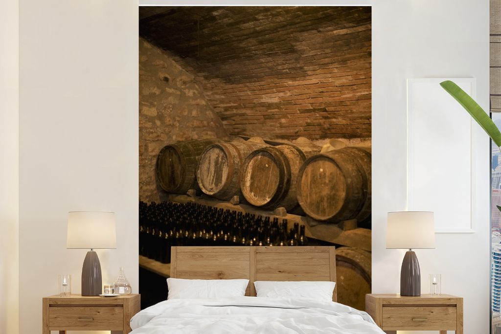 MuchoWow Fototapete für Wohnzimmer oder Schlafzimmer Wandtapete Vinyl Motivtapete Bild eines Weinkellers in der italienischen Toskana - 170x260 ...