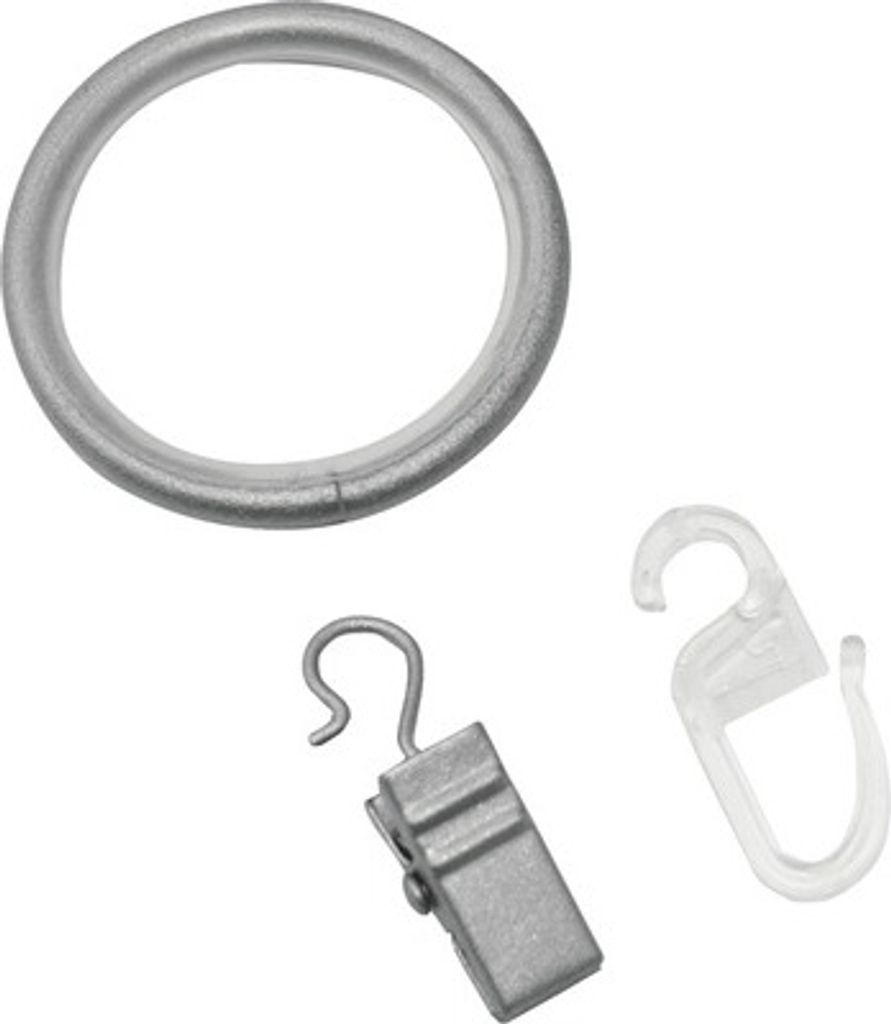 Gardinenring mit Gleiteinlage für Industrial Home silber Ø 25 mm 10 Stk.