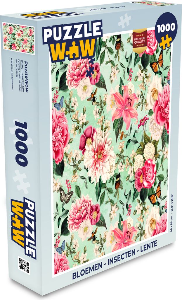MuchoWow Puzzle 1000 Teile Blumen - Insekten - Frühling - Spielzeug - Alt und Jung - Spiele - Puzzeln