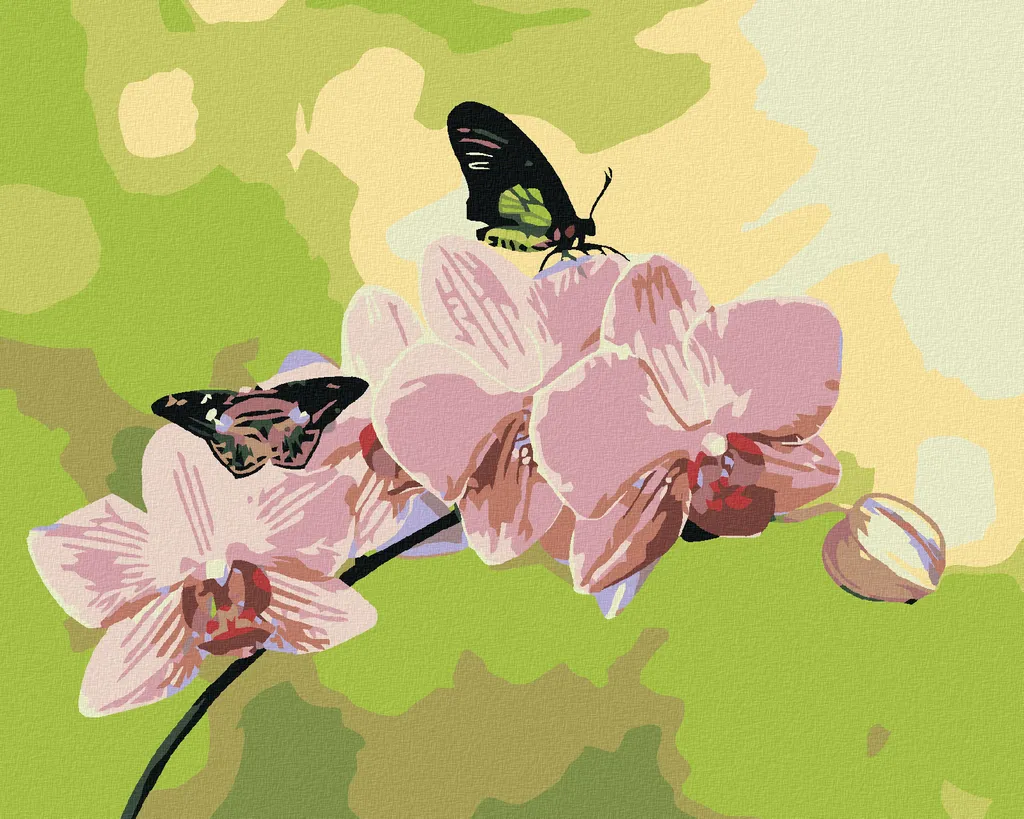 Zuty Pittura con Diamanti Orchidea e Farfalle 40x50 - Kit Completo Fai da Te