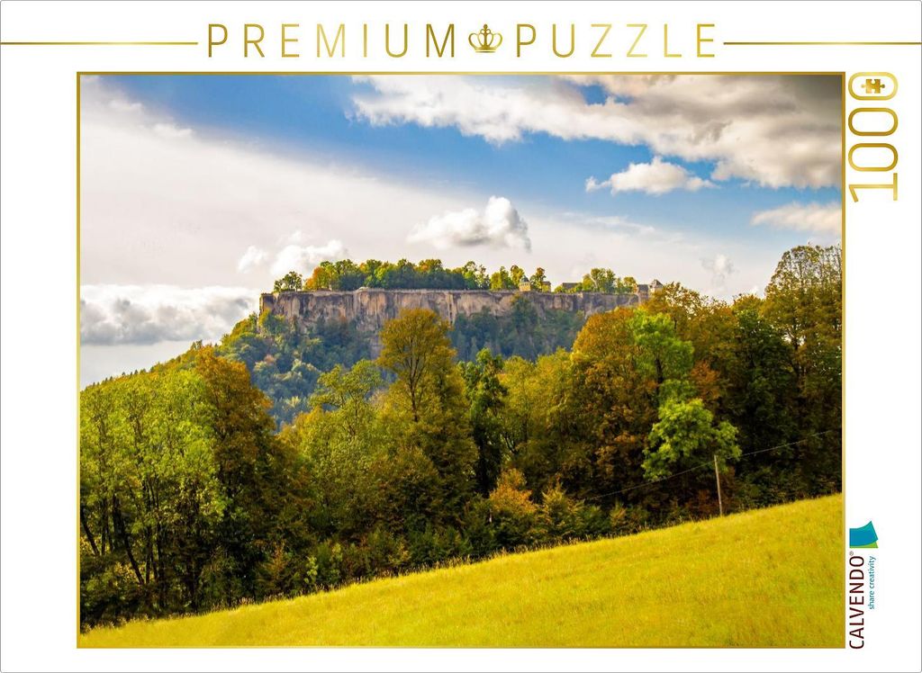 CALVENDO Puzzle Festung Königstein | 1000 Teile Lege-Größe 64x48cm Foto-Puzzle für glückliche Stunden