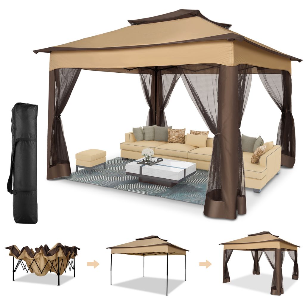 3.składana altana 3x3,3 m, parasol z moskitierą, ochrona UV Zdjęcie produktu 