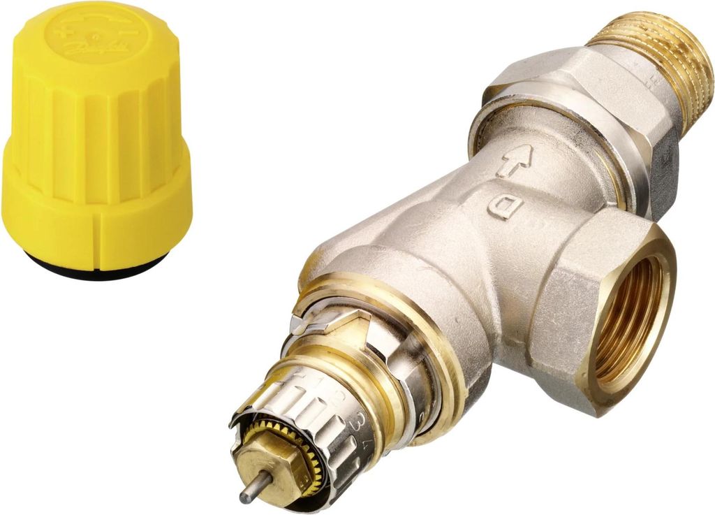 Danfoss Ventilgehäuse RA-UN 15 R 1/2, UK (Axial), matt vernickelt, 1 Stk.