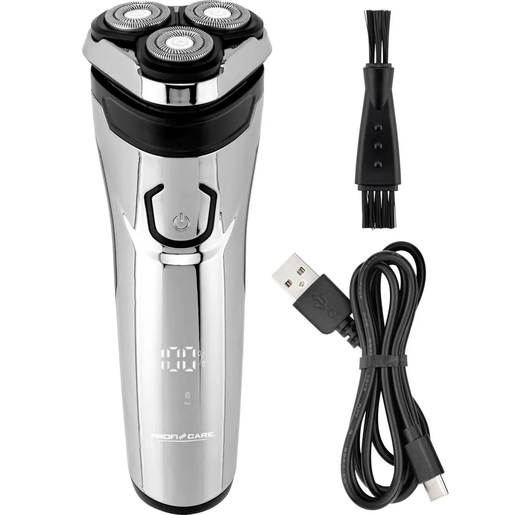 Rasoir électrique pour homme étanche IPX6 avec têtes de rasage souples