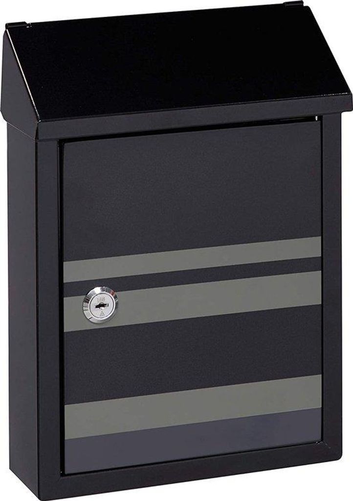 Mailbox aus Metall, schwarz, 30 x 20 cm