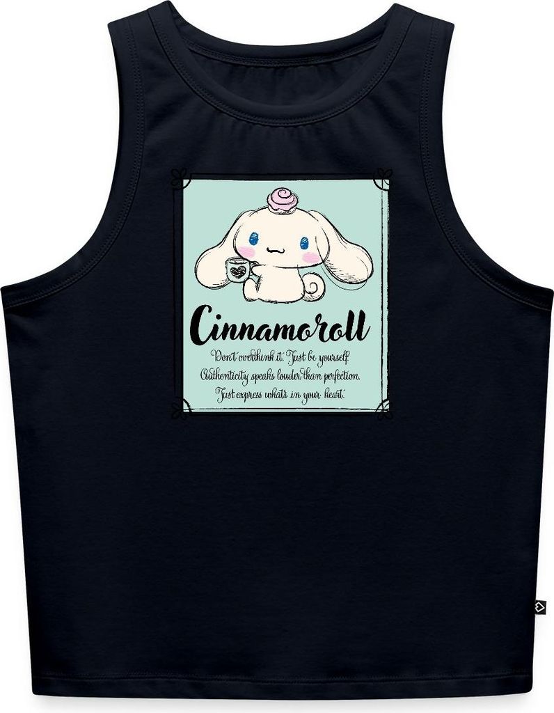 Spreadshirt Cinnamoroll Just Be Yourself Frauen Cropped Tank Top, M, Navy