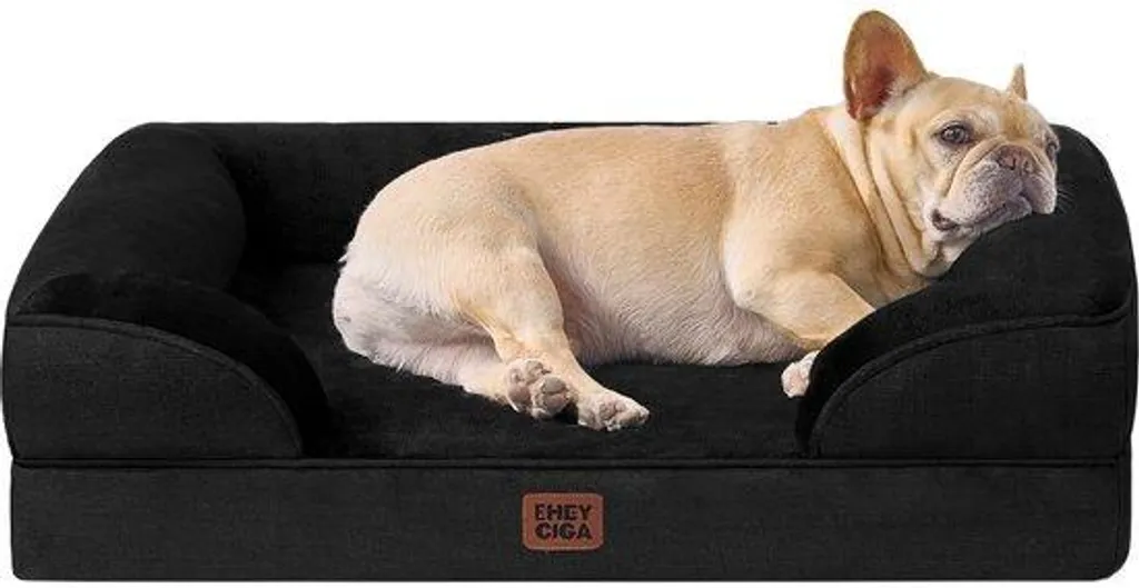 Panier pour chien orthopédique avec rebords hauts et base antidérapante