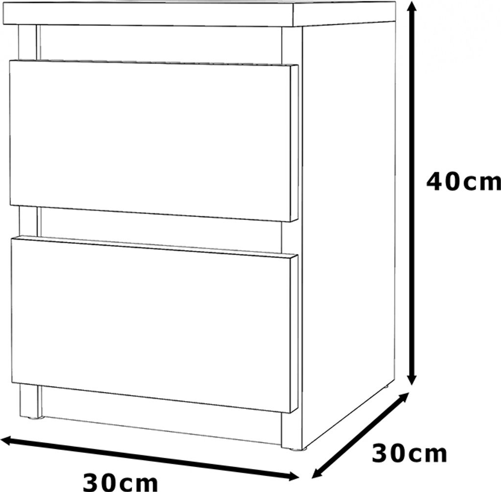 STIV Möbel | Nachttisch - Nachtschrank mit 2 Schubladen - Produktbild 6