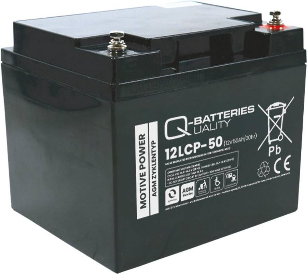 Q-Batteries 12LCP-50 / 12V - 50Ah Blei Akku Zyklentyp AGM - Produktbild 