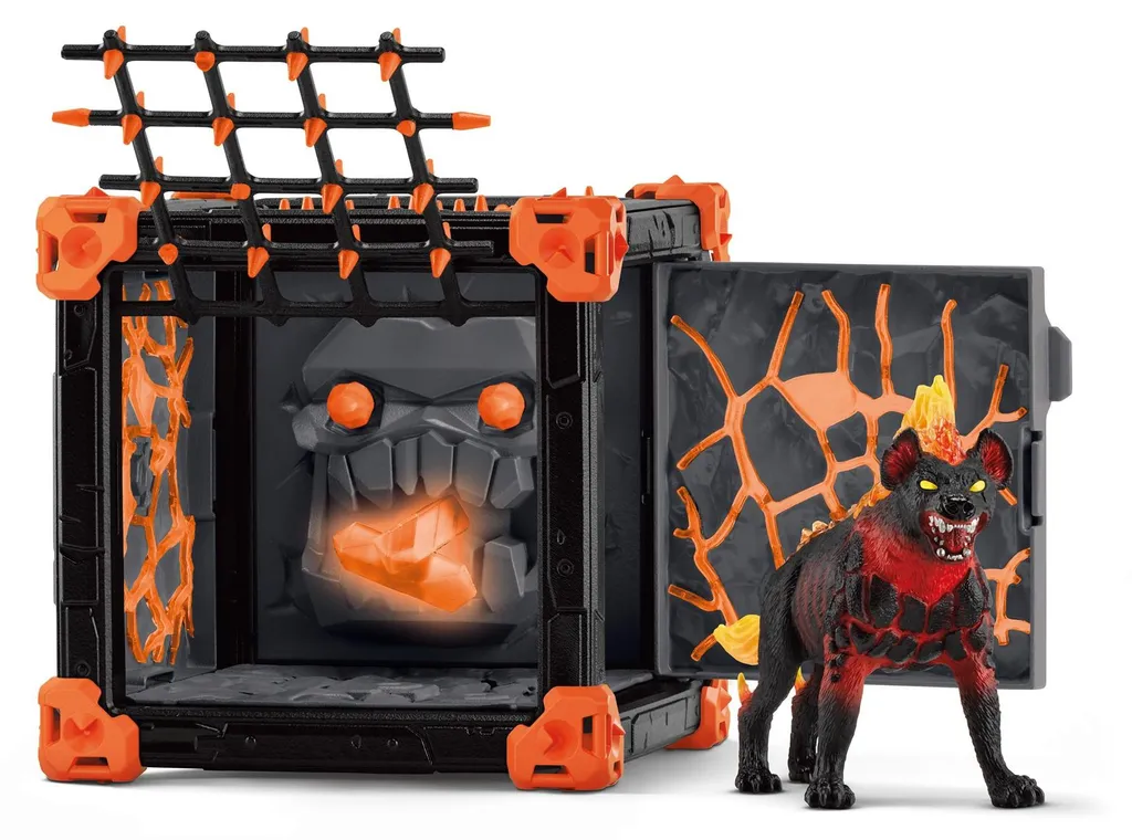 Schleich Eldrador 42674 BattleCave Lavahyäne Figurine de Combat de Feu