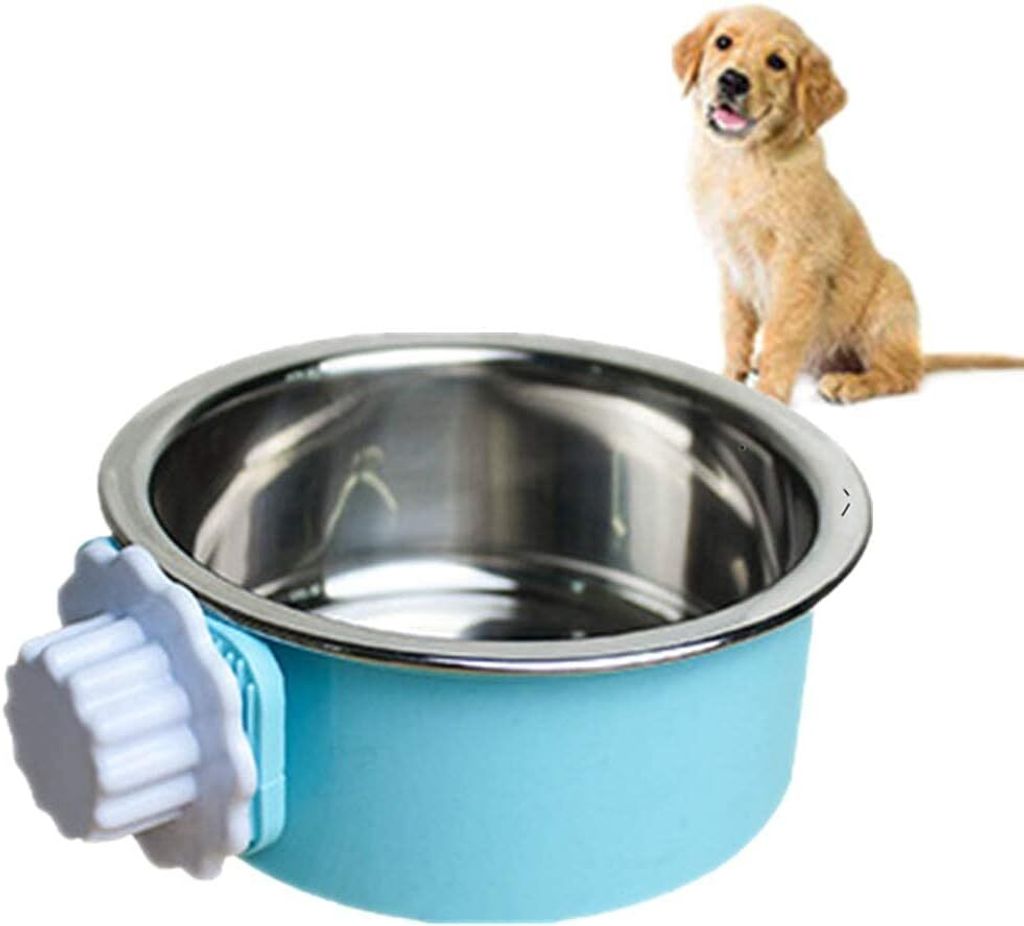 2-in-1 Hundenapf, Hundenäpfe mit Ständer Edelstahl Haustier Hund Wassernapf Reisen, für Kiste und Käfig kleine Tiere wie Katzen und Hunde Geeig...