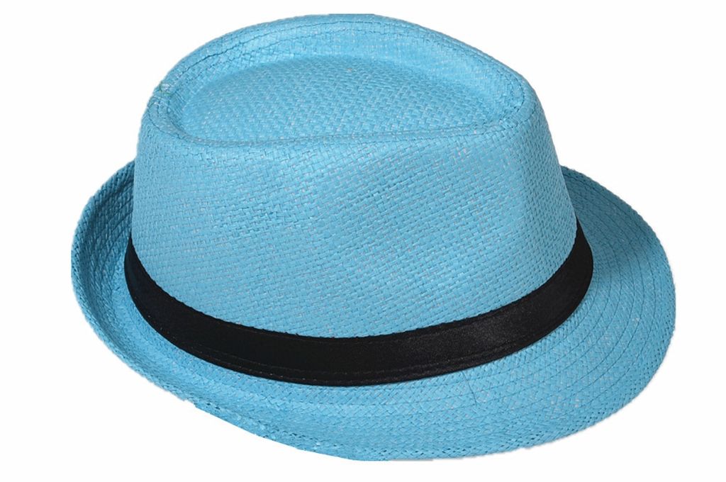 Panama Hut Fedora Strohhut Himmelblau 56