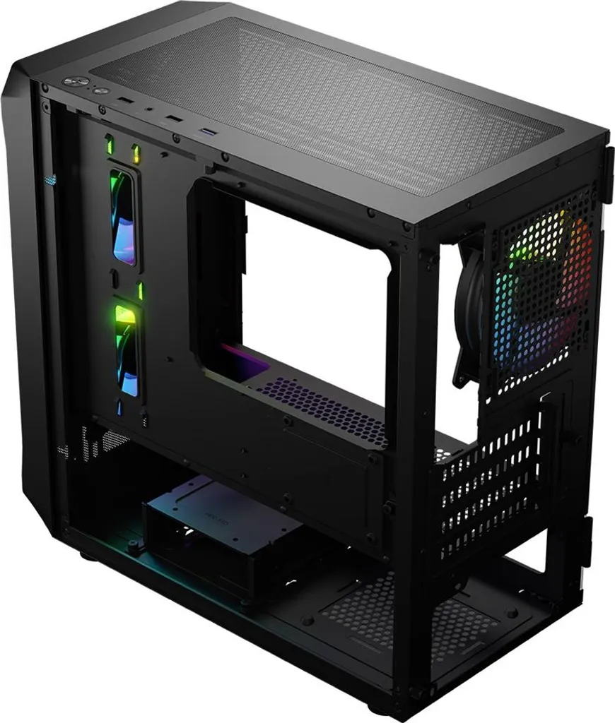 OFFERTA Case Gaming Logic PORTOS ARGB MINI Black - Vetro e 3 Ventole