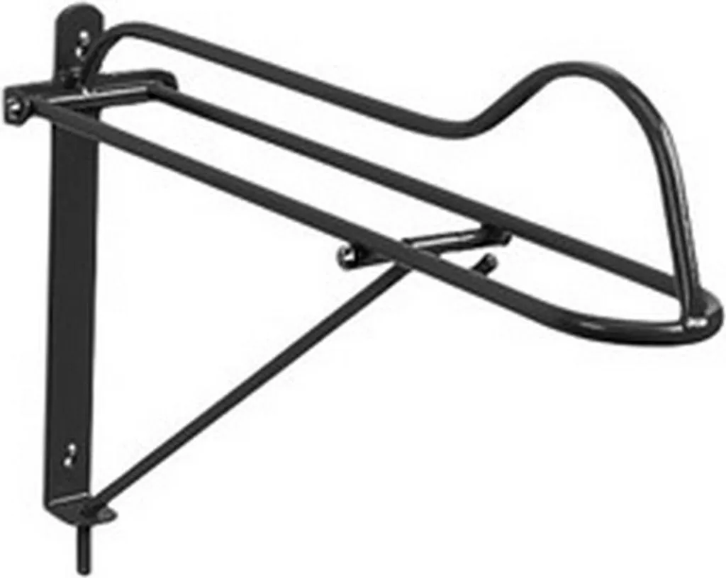 Support de selle mural pliable Stubbs BZ734 Noir pour écurie et sellerie