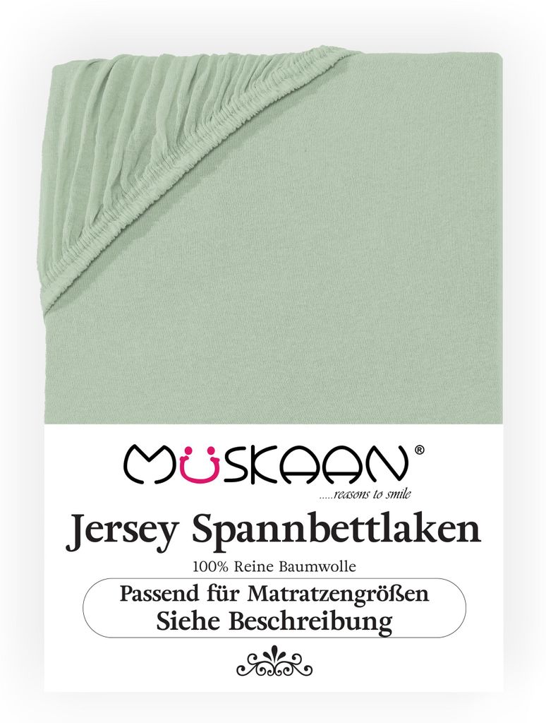 Müskaan Jersey Spannbettlaken 140x200 - 160x200 cm Produktbild 