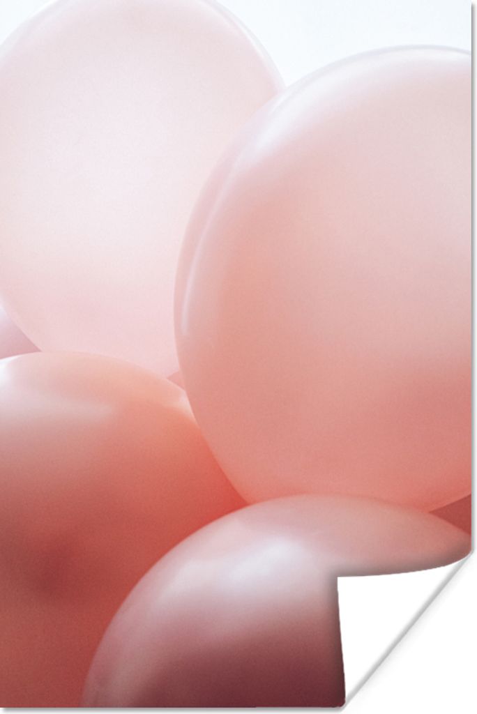 MuchoWow Poster Ballon - Rosa - Pastell 60x90 cm - Wanddekoration