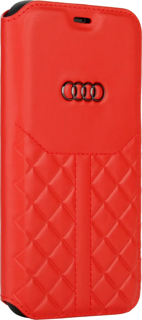 Protection iPhone 12 Pro Max Audi Cuir Rouge - Étui Portefeuille Stylé