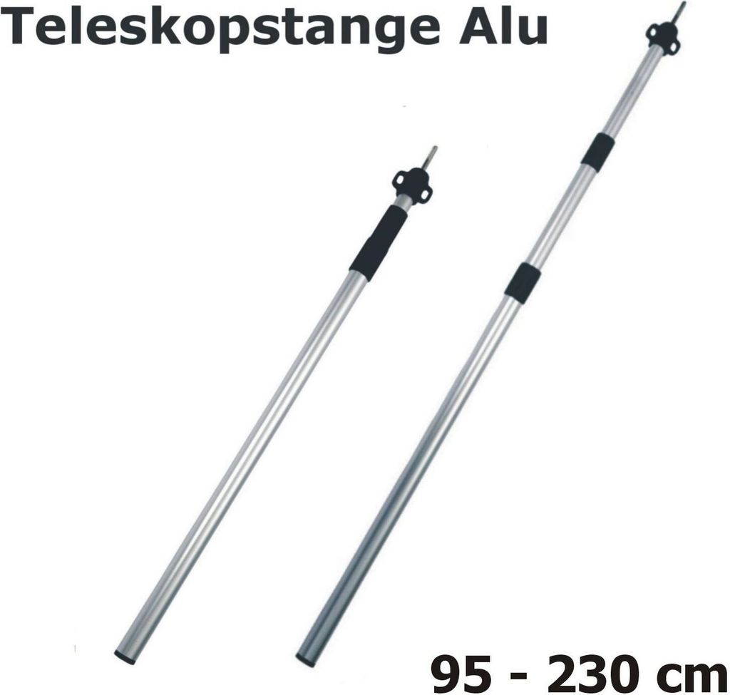 Alu Zeltstange 95-230cm Teleskop Aufstellstange Tarpstange Produktbild 