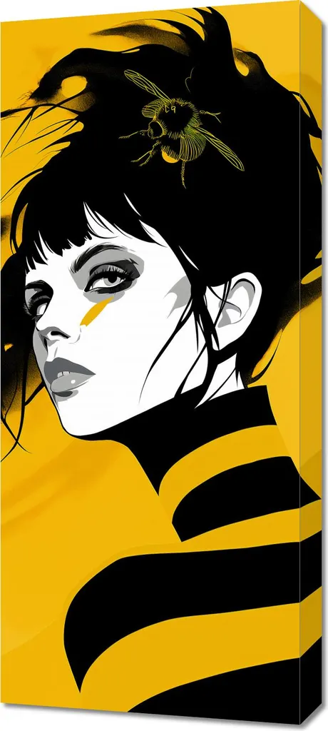 Quadro Pop Art Giallo 40x90 - Il Fascino del Giallo per Pareti Vive