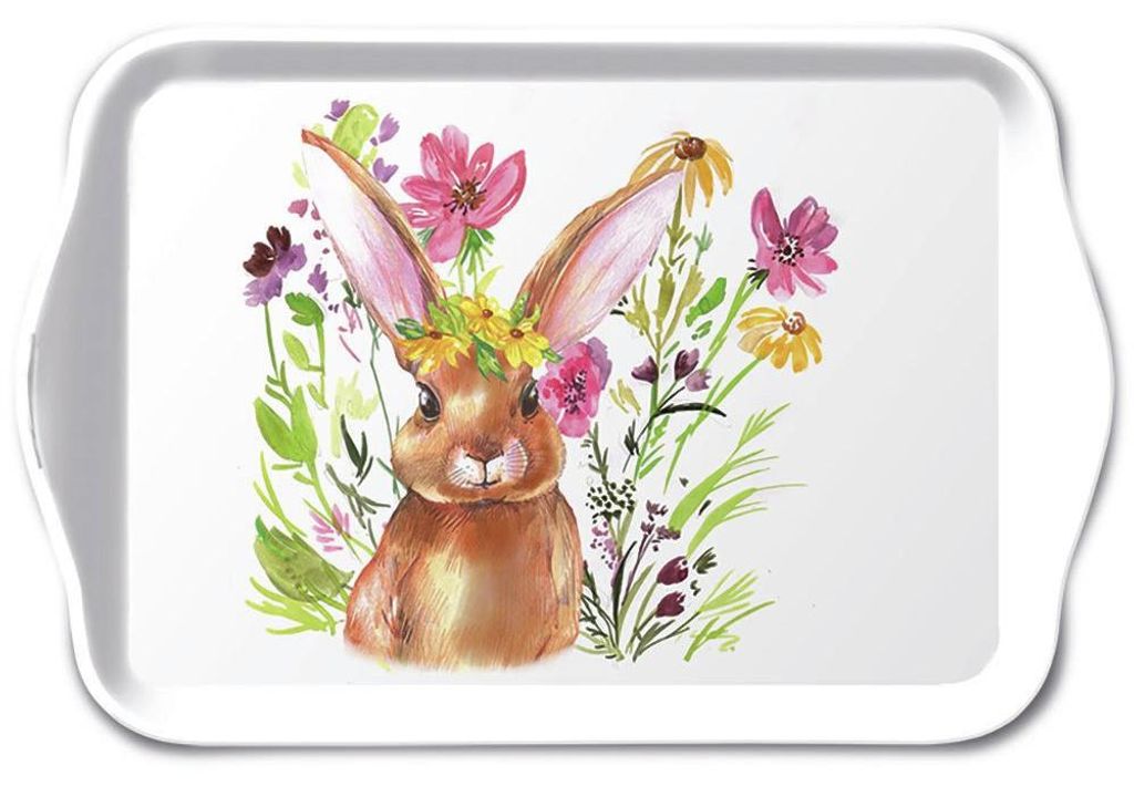 Serviertablett aus Melamin Ostern Hase Kaninchen Tray Produktbild 