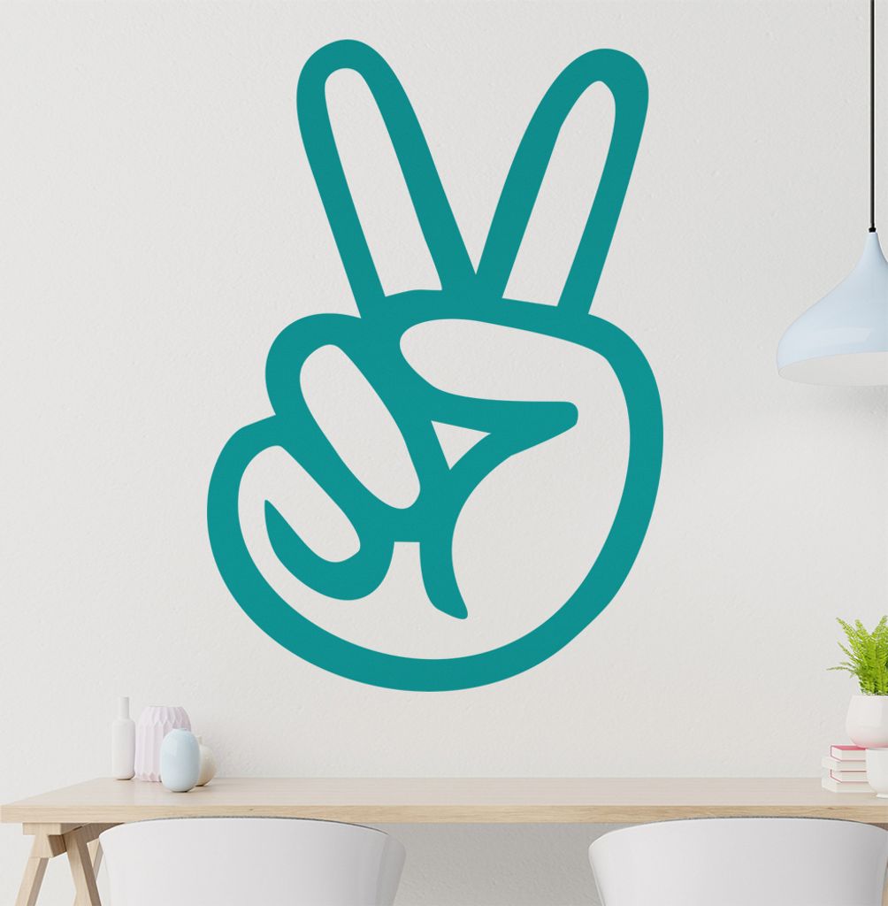 Peace Bruder Handzeichen Wandtattoo in 6 Größen - Wandaufkleber Wall Sticker - Dekoration, Küche, Wohnzimmer, Schlafzimmer, Badezimmer