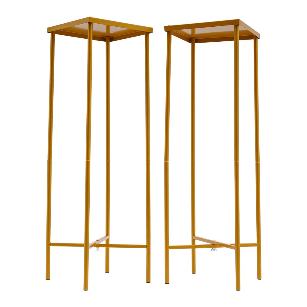 Support de fleurs en or pour décoration de table mariage chic et moderne