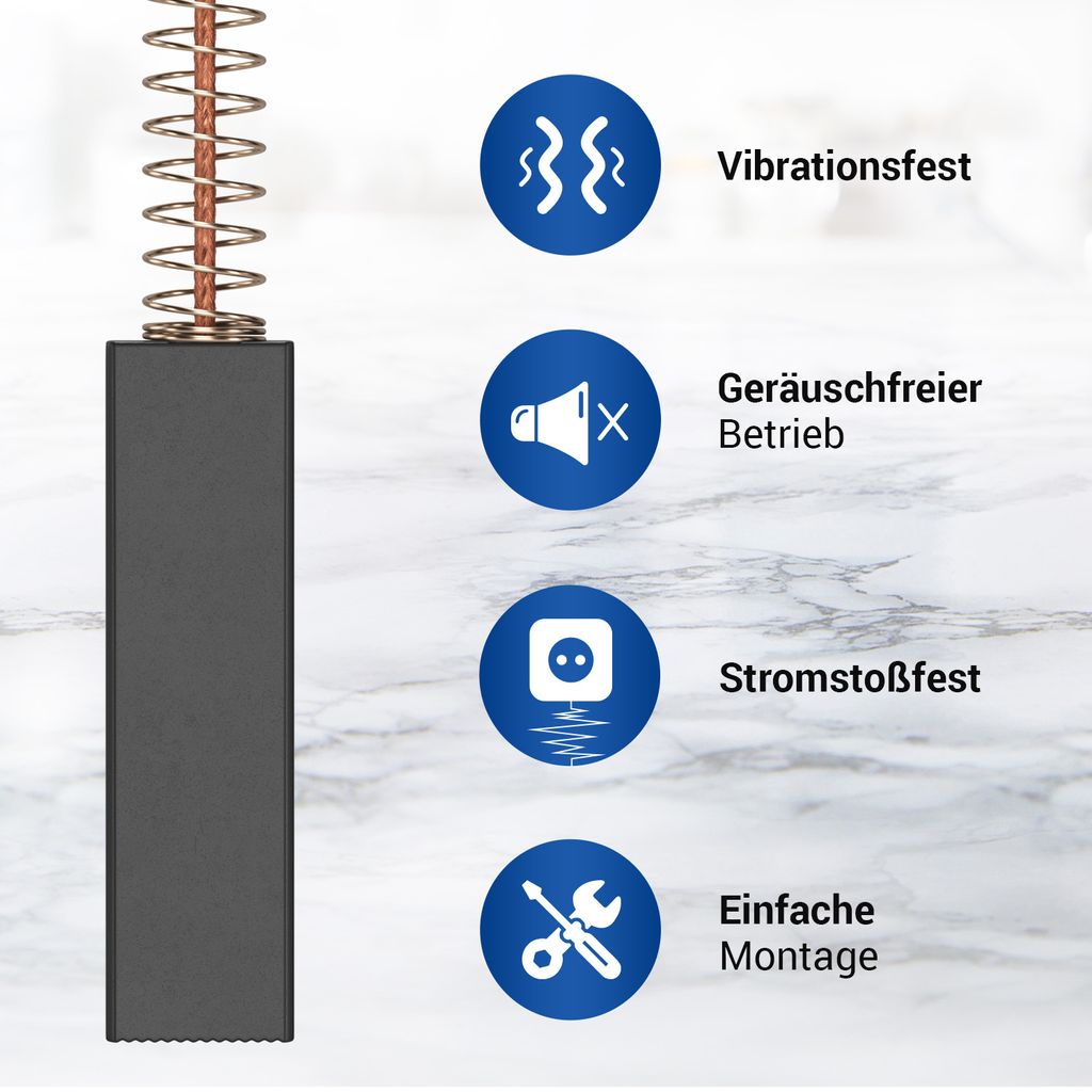Carboni Spazzole Per Motore Lavatrice Siemens/Bosch - 12,3x4,8x35 Mm, Connettore AMP 4,8 Mm, Ricambio Compatibile Con 00154740