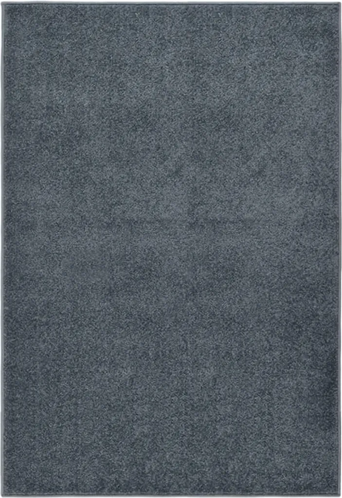 Tapis à poils courts 160x230 cm Anthracite - Tissage dense haute qualité