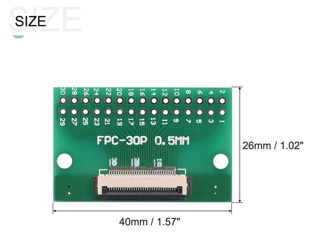 1 Stš¹ck FPC FFC PCB Konverter Steckerplatine 30P 0.5mm auf Buchsenseite 1mm Rš¹ckseit auf DIP 2.54 mm fš¹r LCD 3D Drucker DVD TV Laptop Audio