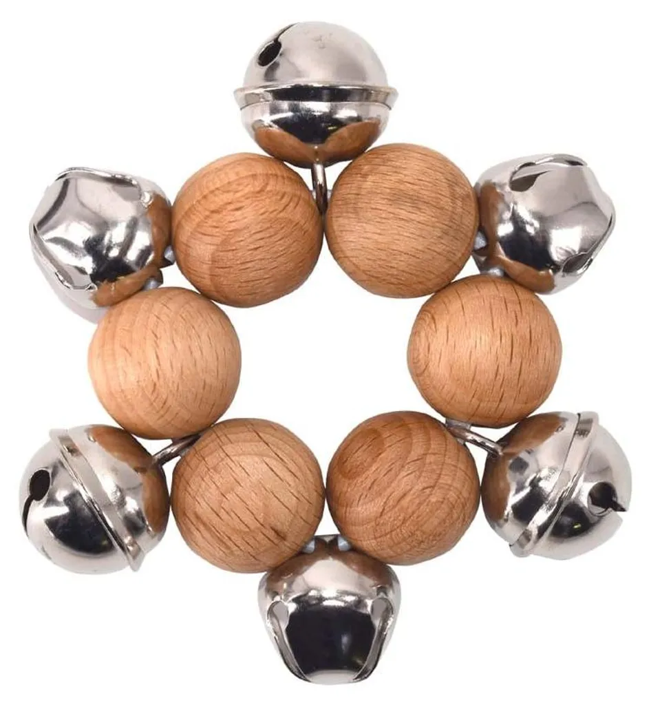 Ruban à clochettes en hêtre Premium pour bébé, instrument éveil 12 mois+