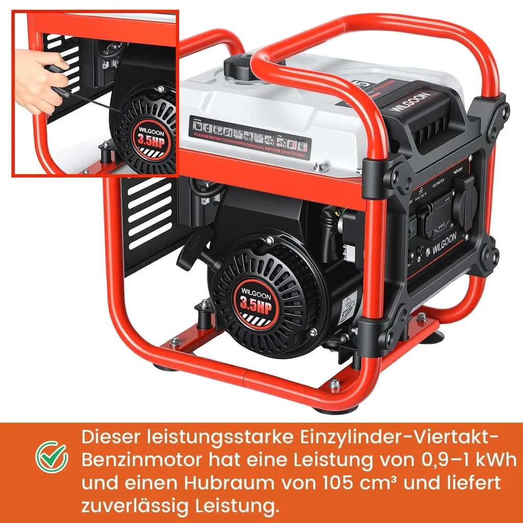 Générateur mobile 900W ultra léger de 14kg avec sortie stable 230V