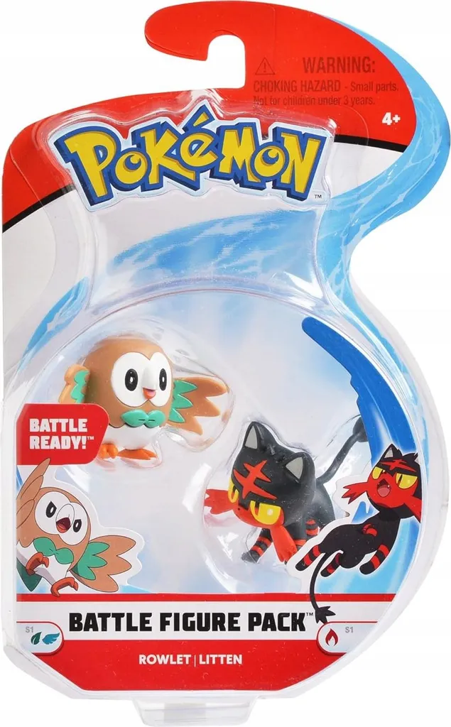 Set de Figurines de Combat Pokemon Rowlet et Litten en PVC Haute Qualité