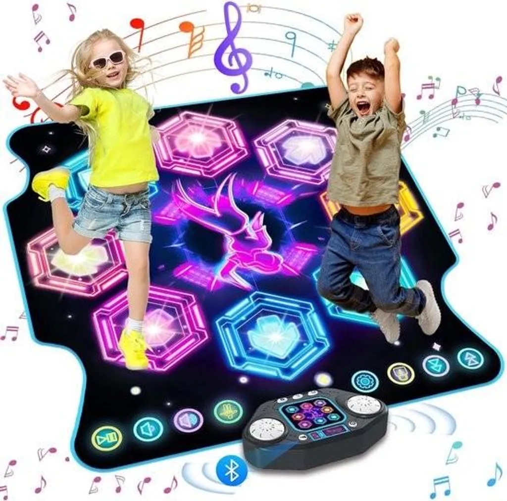 Tapis de danse interactif enfant avec 8 lumières LED et jeu musical