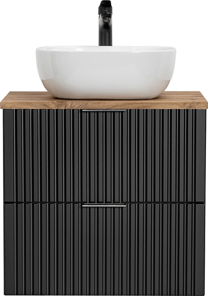 Badmöbel Waschtisch Set Unterschrank ADELAIDE-56-BLACK matt Produktbild 