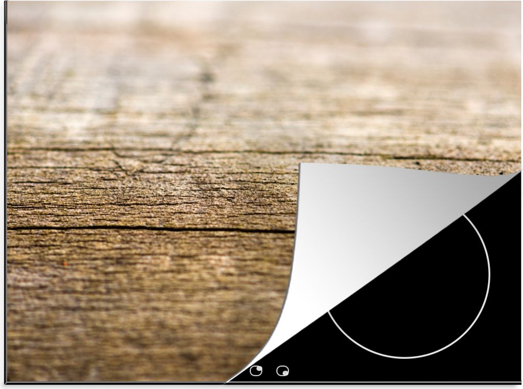 KitchenYeah Herdabdeckplatte Aufbau eines Holzbretts , 58x51cm, Küche Deko, Glaskeramikkochfeld Herdabdeckung, Abdeckplatte fùr Kochfeld